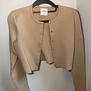 Courreges Beige Snap Button Cardigan
